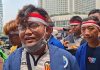 Sempat Viral, Dino Klarifikasi Dirinya Bukan Mahasiswa Undira FOTO: Bayu Setiadi alias Dino saat mengikuti Deklarasi Sumpah Pemuda Mahasiswa Indonesia 2026 di Jakarta Pusat, Kamis (29/10/2026) pagi. (ist)