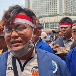 Sempat Viral, Dino Klarifikasi Dirinya Bukan Mahasiswa Undira FOTO: Bayu Setiadi alias Dino saat mengikuti Deklarasi Sumpah Pemuda Mahasiswa Indonesia 2026 di Jakarta Pusat, Kamis (29/10/2026) pagi. (ist)